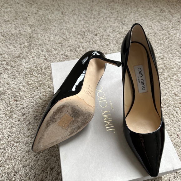 Jimmy Choo Black Patent Leather Romy 85 - Picture 2 of 7